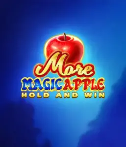 Discover the spellbinding allure of the More Magic Apple slot game by 3 Oaks Gaming, highlighting a glistening red apple against a vivid blue background. This graphic conveys the game's theme of enchantment and wonder. Suited for those enchanted by fairy-tale slots, the vibrant visuals and appealing artwork draw players into the game's magical world. 